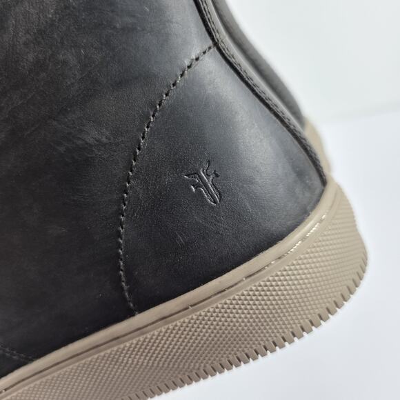 Frye Astor Chukka Boots 8.5 Black Leather High Top Business Casual Sneakers - Picture 4 of 10